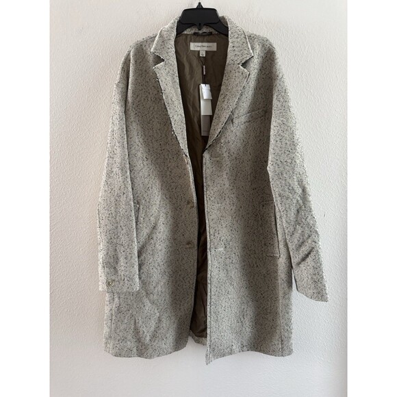 CALVIN KLEIN JEANS Men's Crombie Oversized Coat Size large cedar bark NWT 248$ - Picture 3 of 16